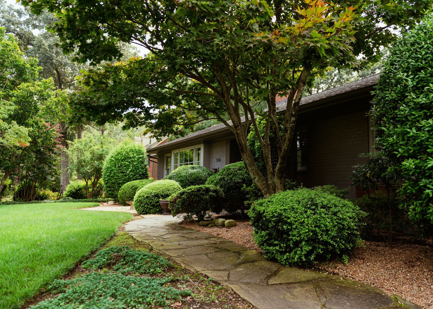 Front property with garden beds
